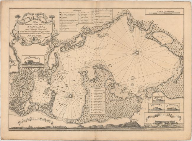 A Plan of the Harbour Town and Castles of Carthagena...