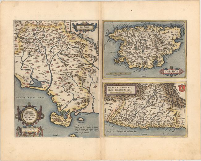 Senensis Ditionis, Accurata Descrip. [on sheet with] Corsica [and] Marcha Anconae, olim Picenum. 1572