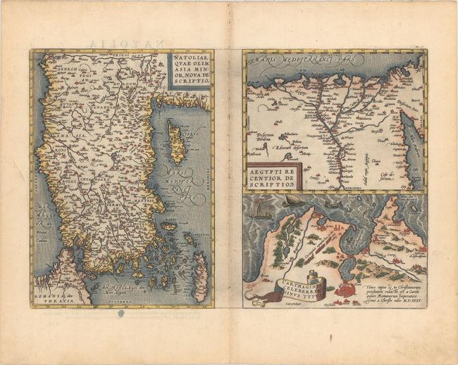 Natoliae, quae Olim Asia Minor, Nova Descriptio [on sheet with] Aegypti Recentior Descriptio [and] Carthaginis Celeberrimisinus Typus