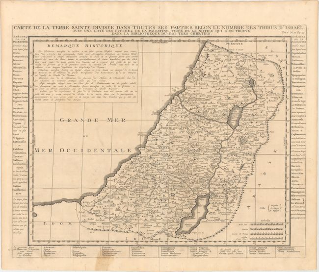 Carte de la Terre Sainte Divisee dans Toutes ses Parties Selon le Nombre des Tribus d'Israel...