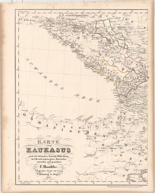 Karte von Kaukasus nach der Russischen General-Stabs-Karte in 4 Bl. und Andern Guten Materialien