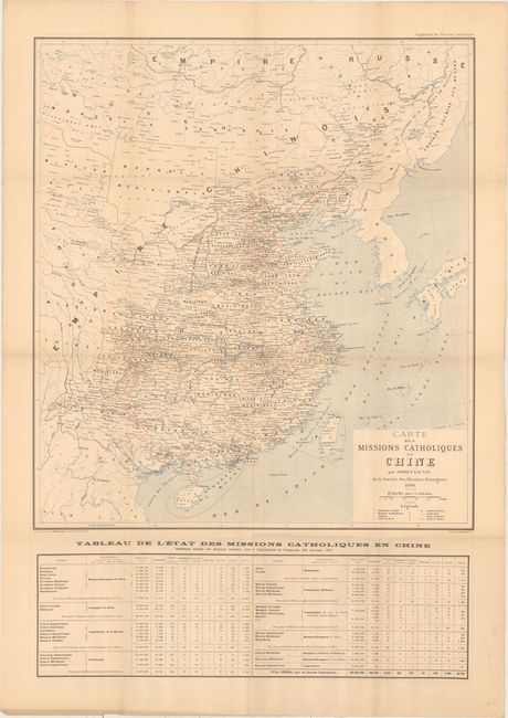 Carte des Missions Catholiques en Chine