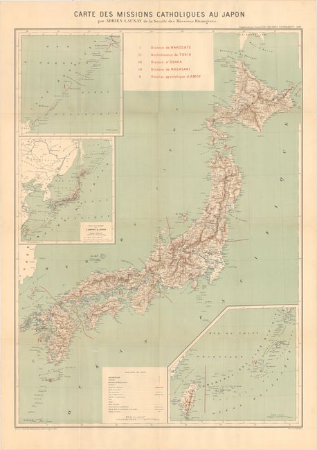 Carte des Missions Catholiques au Japon