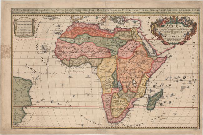Africa Divided According to the Extent of Its Principall Parts in Which Are Distinguished One from the Other the Empires, Monarchies, Kingdoms, States, and Peoples...