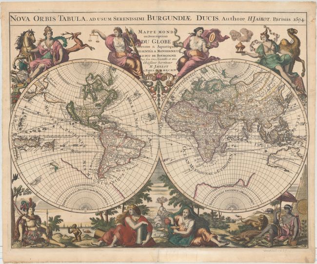 Nova Orbis Tabula, ad Usum Serenissimi Burgundiae Ducis / Mappe Monde ou Description du Globe Terrestre & Aquatique Presentee a Monseigneur le Duc de Bourgogne