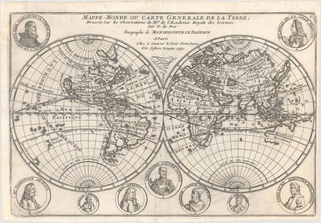 Mappe-Monde ou Carte Generale de la Terre, Dressee sur les Observations de Mrs. de l'Academie Royale des Sciences