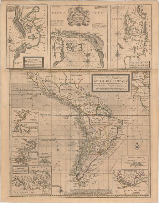 A New & Exact Map of the Coast, Countries and Islands within ye Limits of ye South Sea Company