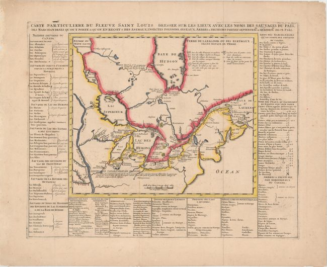 Carte Particuliere du Fleuve Saint Louis Dressee sur les Lieux avec les Noms des Sauvages du Pais...