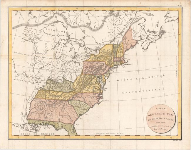 Carte des Etats-Unis de l'Amerique-Nord pour Servir au Tableau du Climat et du Sol