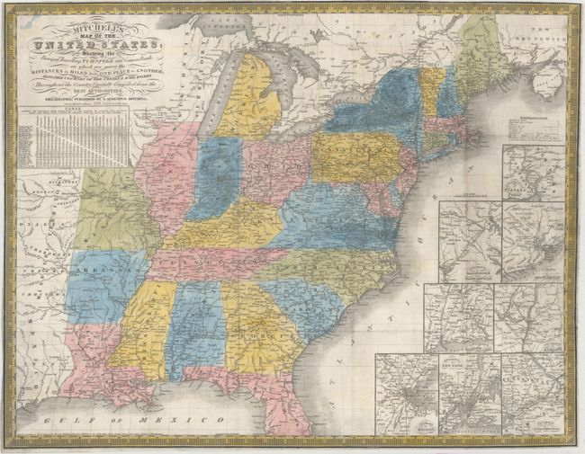 Mitchell's Map of the United States Showing the Principal Travelling, Turnpike and Common Roads; on Which Are Given the Distances in Miles from One Place to Another...