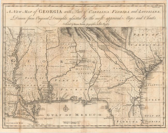 A New Map of Georgia, with Part of Carolina, Florida and Louisiana. Drawn from Original Draughts, Adjusted by the Most Approved Maps and Charts