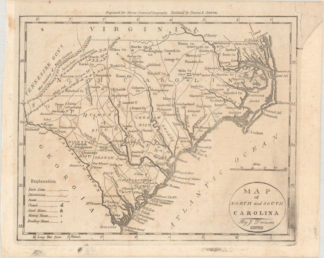Map of North and South Carolina