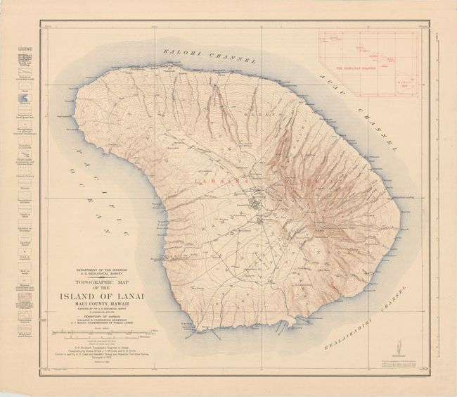Topographic Map of the Island of Lanai Maui County, Hawaii