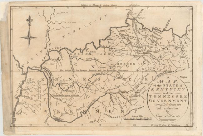 A Map of the State of Kentucky and the Tennessee Government Compiled from the Best Authorities by Cyrus Harris