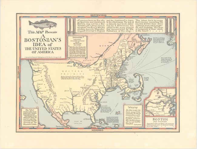 This Map Presents a Bostonian's Idea of the United States of America