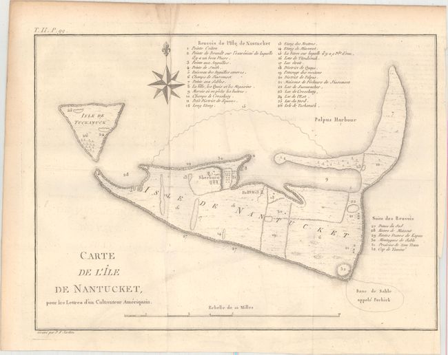 Carte de l'Ile de Nantucket, pour les Lettres dun Cultivateur Ameriquain
