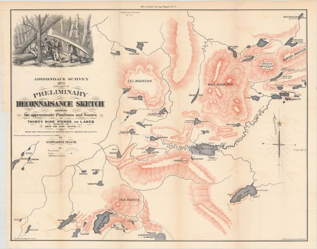 Specimen of Preliminary Reconnaisance Sketch Showing the Approximate Positions and Names of Thirty Nine Ponds or Lakes Important and New to the Maps...