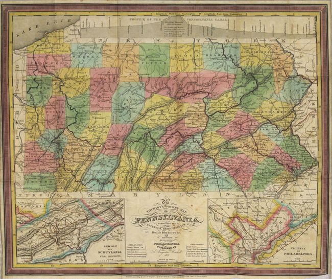 The Tourist's Pocket Map of Pennsylvania Exhibiting Its Internal Improvements Roads Distances &c.