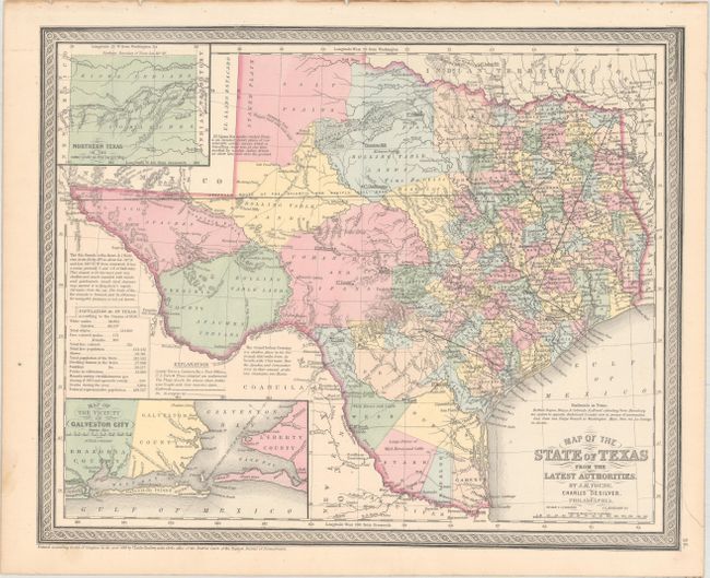Map of the State of Texas from the Latest Authorities, by J.H. Young