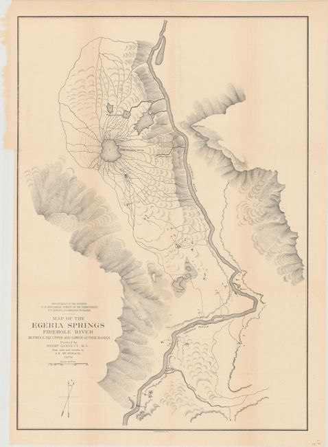 Map of the Egeria Springs Firehole River Between the Upper and Lower Geyser Basins