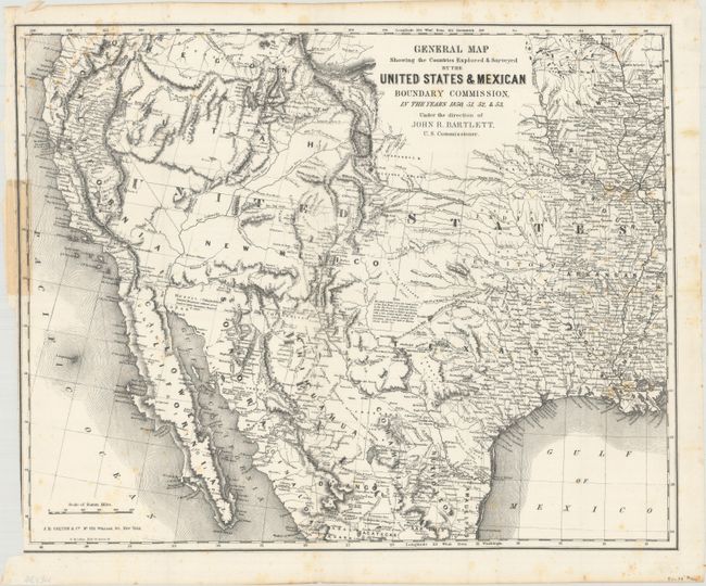 General Map Showing the Countries Explored & Surveyed by the United States & Mexican Boundary Commission in the Years 1850, 51, 52 & 53