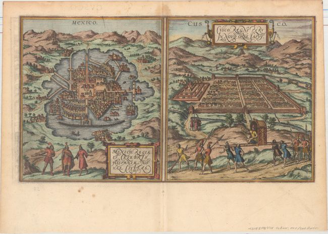 Mexico, Regia et Celebris Hispaniae Novae Civitas [on sheet with] Cusco, Regni Peru in Novio Orbe Ca