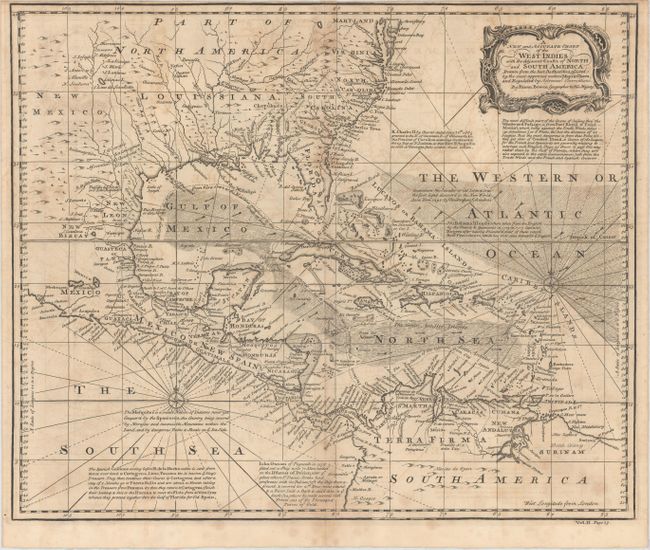 A New and Accurate Chart of the West Indies with the Adjacent Coasts of North and South America...