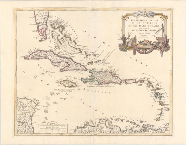 Les Grandes et Petites Isles Antilles, et les Isles Lucayes avec une Partie de la Mer du Nord