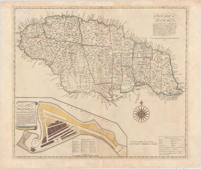 A New Map of Jamaica in Which the Several Towns Forts & Settlements Are Accurately Laid Down...