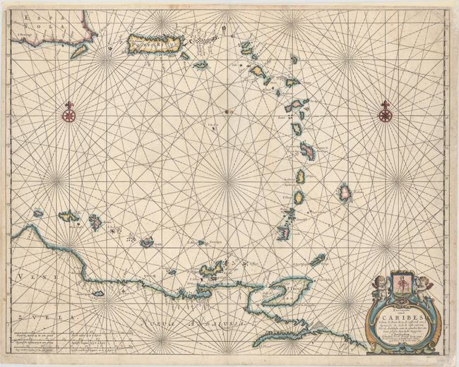 Pascaerte vande Caribes S. Iuan de Porte Rico, de Oosthoeck van I. Spangnola als mede de Vaste Cust van Nueva Andalusia...