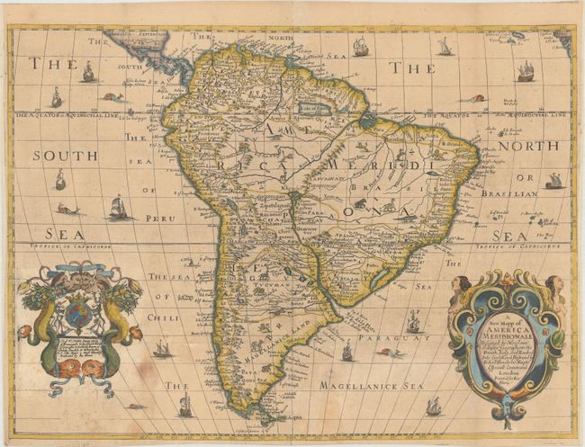 A New Mapp of America Meridionale Designed by Monsieur Sanson Geographer to the French King...