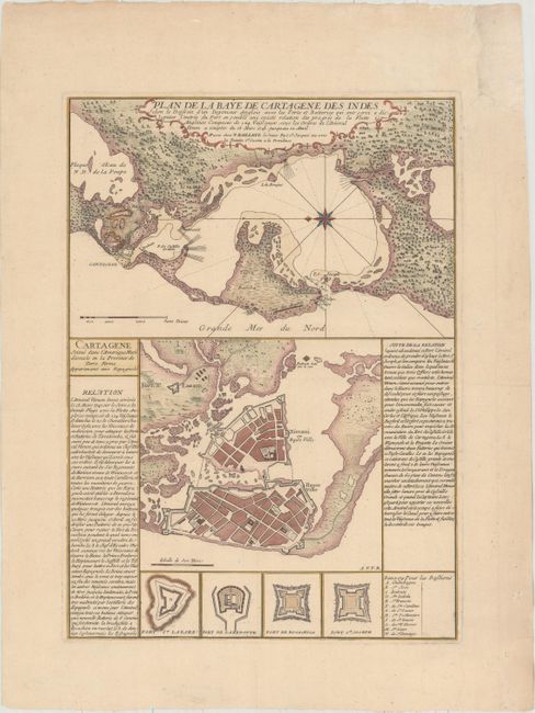 Plan de la Baye de Cartagene des Indes... [on sheet with] Cartagene Seitue dans l'Amerique Meridionale en la Province de Terre Ferme Appartenant aux Espagnols