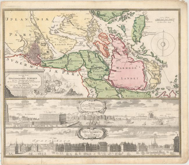 Accurate Carte der Uplandischen Scheren mit der Situation und Gegend umb die Konigle Schwedische Haupt und Residentz Stadt Stockholm