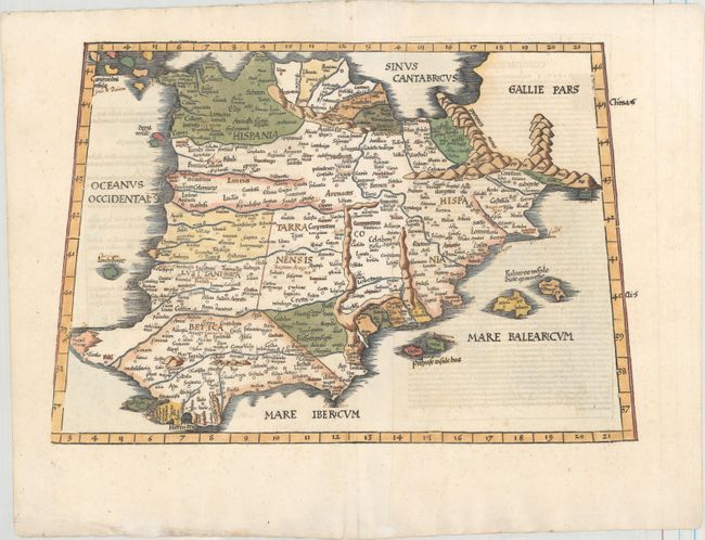 Europae Tabula Secunda Continet Hispaniam Baeticam, Hispaniam Lusitaniam, & Hispaniam Tarraconensem