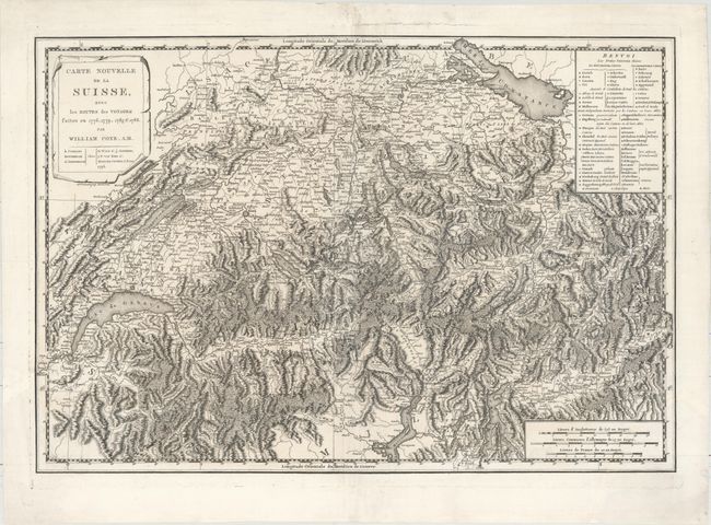 Carte Nouvelle de la Suisse, avec les Routes des Voyages Faites en 1776, 1779, 1785 & 1786