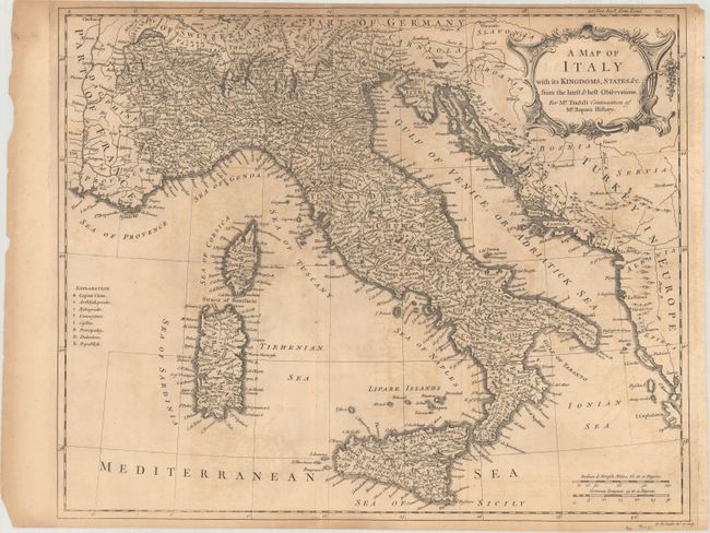 A Map of Italy with Its Kingdoms, States &c. from the Latest & Best Observations