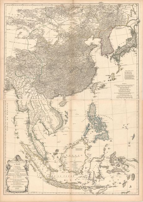 Seconde Partie de la Carte d'Asie Contenant la Chine et Partie de la Tartarie, l'Inde au dela du Gange, les Isles Sumatra, Java, Borneo, Moluques, Philippines, et du Japon