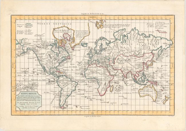 Mappe-Monde ou Carte Generale de Toutes les Parties Connues de la Surface du Globe ... les Nlles. Decouvertes du Capit. Cook