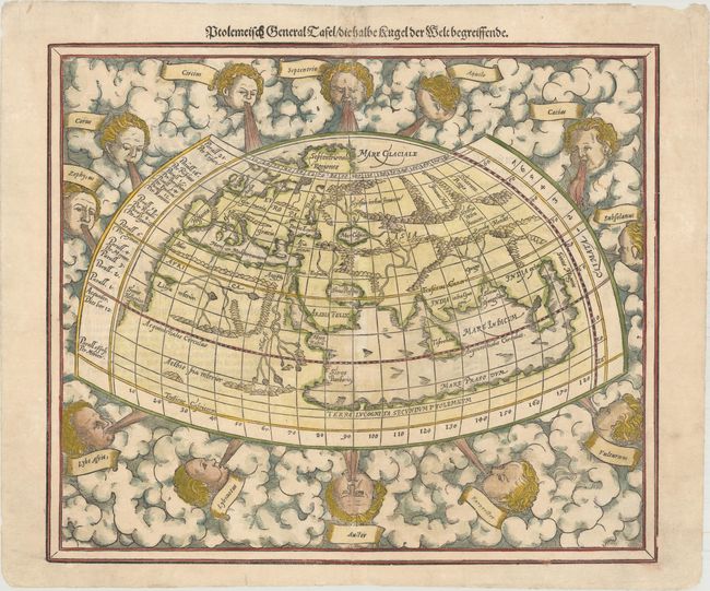 Ptolemeisch General Tafel die Halbe Rugel der Welt Begreiffende