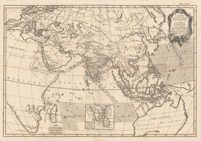 Carte pour Servir a l'Histoire Philosophique et Politique des Etablissemens et du Commerce des Europeens dans les Deux Indes