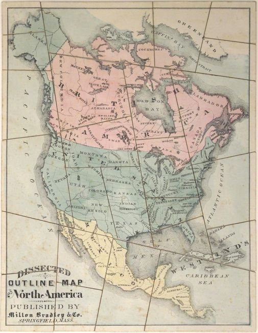 Dissected Outline Map of North America