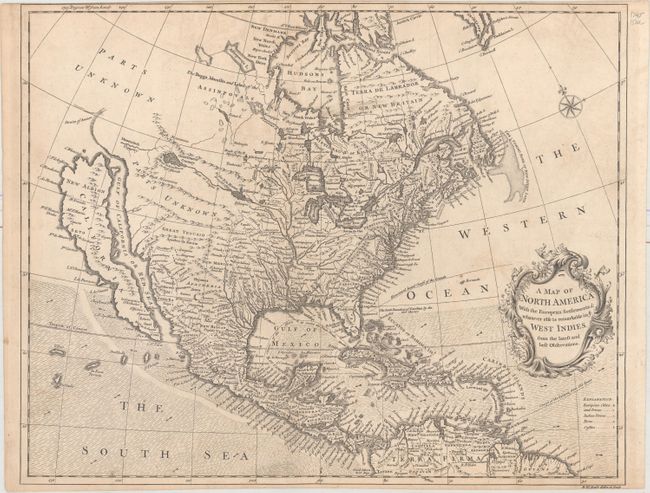 A Map of North America with the European Settlements & Whatever Else Is Remarkable in ye West Indies, from the Latest and Best Observations