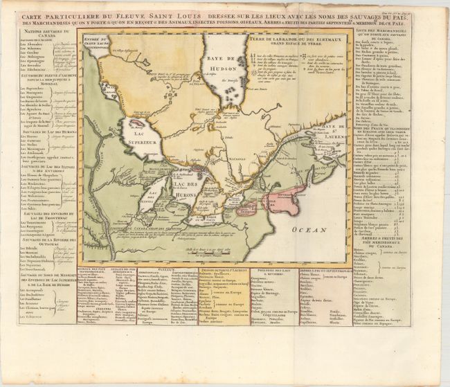 Carte Particuliere du Fleuve Saint Louis Dressee sur les Lieux avec les Noms des Sauvages du Pais...