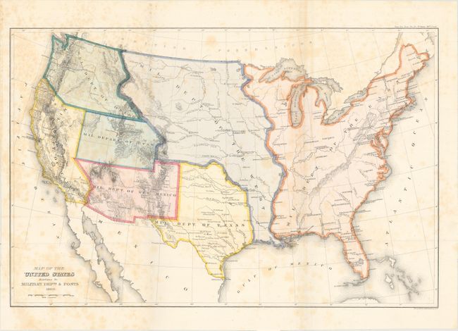 Map of the United States Exhibiting the Military Depts. & Posts