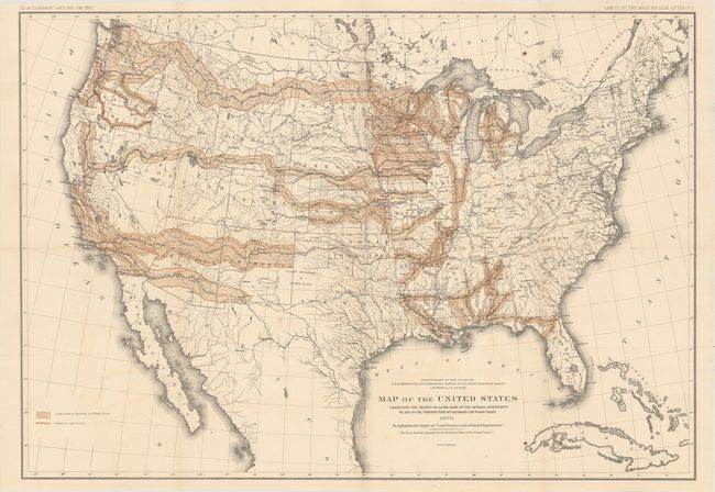 Map of the United States Exhibiting the Grants of Lands Made by the General Government to Aid in the Construction of Railroads and Wagon Roads