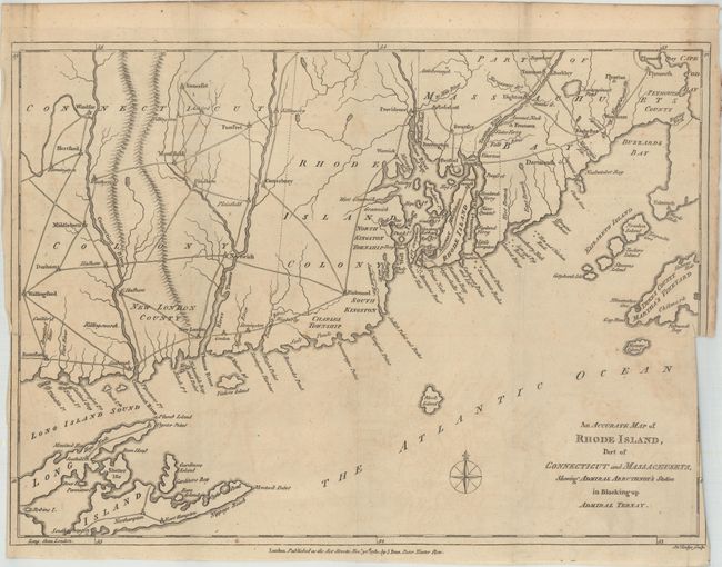 An Accurate Map of Rhode Island, Part of Connecticut and Massachusets, Shewing Admiral Arbuthnot's Station in Blocking up Admiral Ternay