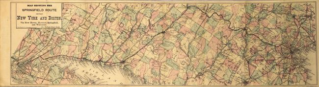 Map Showing the Springfield Route Between New York and Boston... [in] Walling's Route and City Guides New York to Boston...