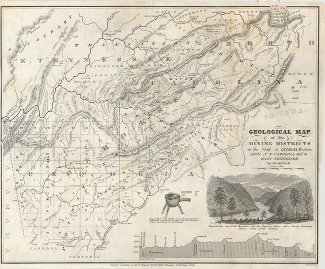 Geological Map of the Mining Districts in the State of Georgia, Western Parts of N. Carolina, and in East Tennessee