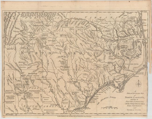 A New and Accurate Map of North Carolina, and Part of South Carolina, with the Field of Battle Between Earl Cornwallis and General Gates