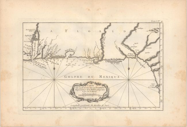 Carte de la Coste de la Floride Depuis la Baye de la Mobile Jusqu'aux Cayes de St. Martin